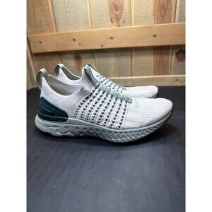 Nike React Phantom Run 2 Flyknit Slip-On White/Teal Running Shoes Size 7